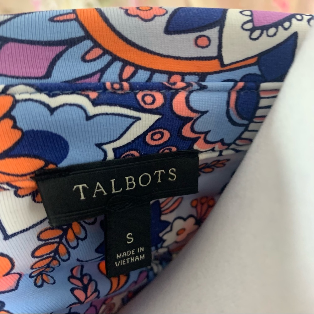 Talbots Collared Geometric Button Shirt Dress - Picture 10 of 11